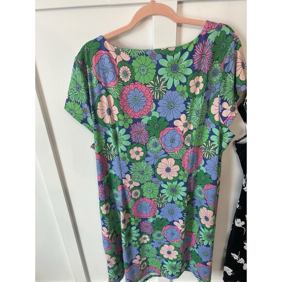 Talbots Effortless Jersey Bella Dress Plus Size 3XLP Floral Short Sleeve 2 Pack - Picture 5 of 12